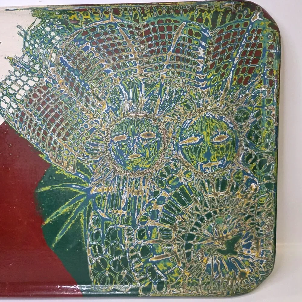 Mid-Century Ohio Industrial Folk Art Outsider Brutalist Celestial Cold Enameled